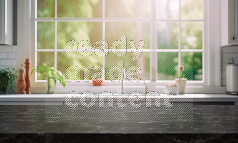 Kitchen tabletop with kitchen view