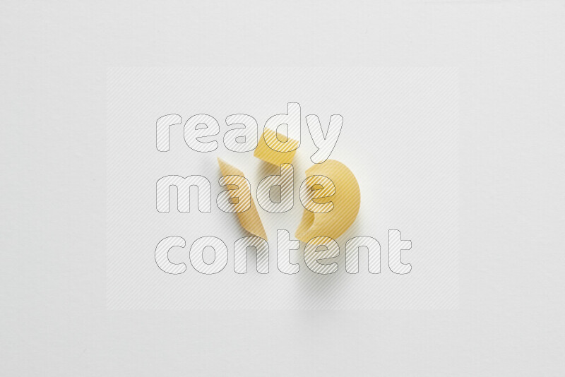 Different pasta types on white background