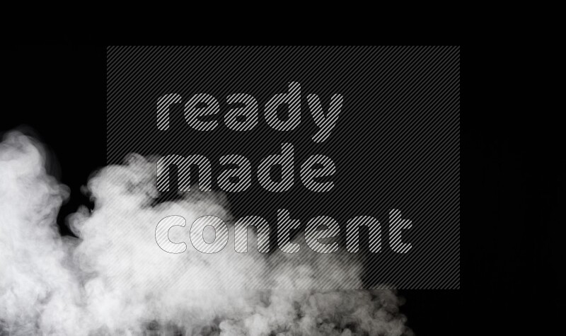 irregular white smoke on black background.