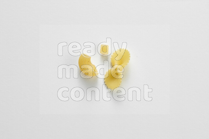 Different pasta types on white background