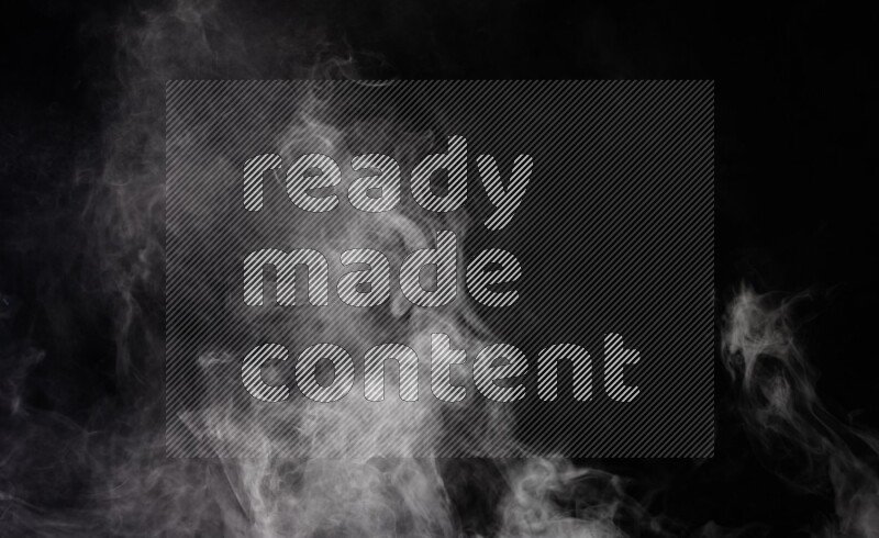 irregular white smoke on black background.