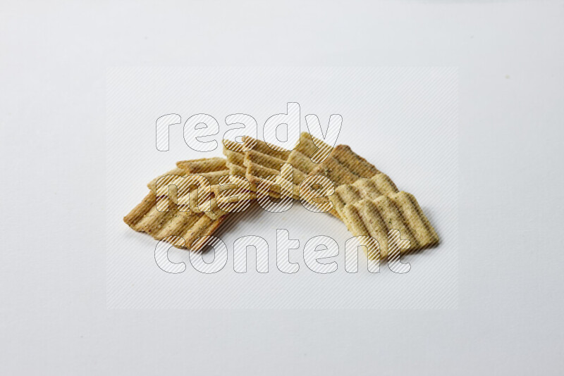 Crackers snacks on white background