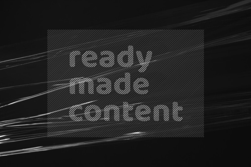 Plastic wrap texture on black background