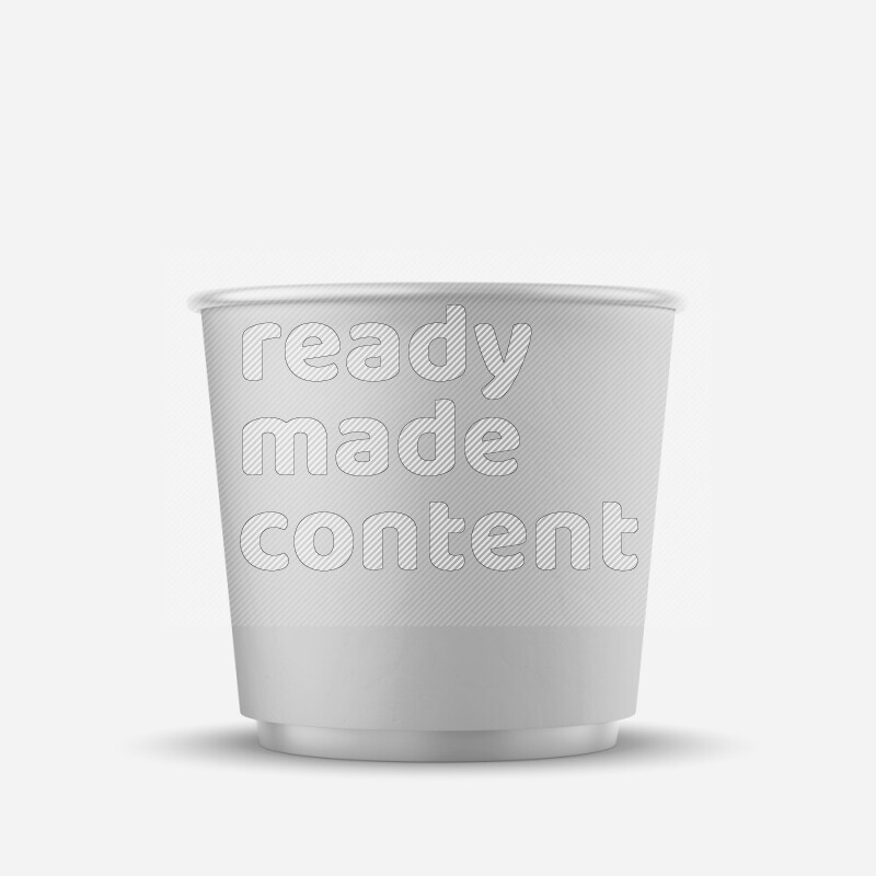 Empty white rough ice cream paper cup mockup isolated on white background 3d rendering