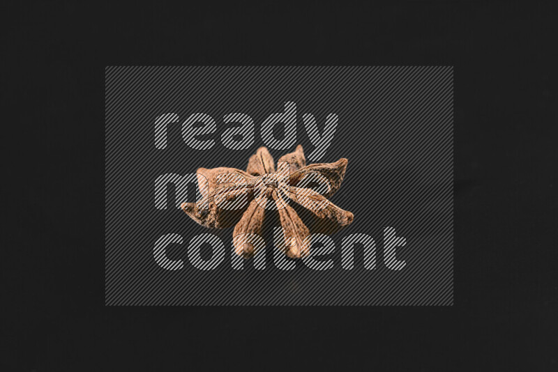 Star anise on black background