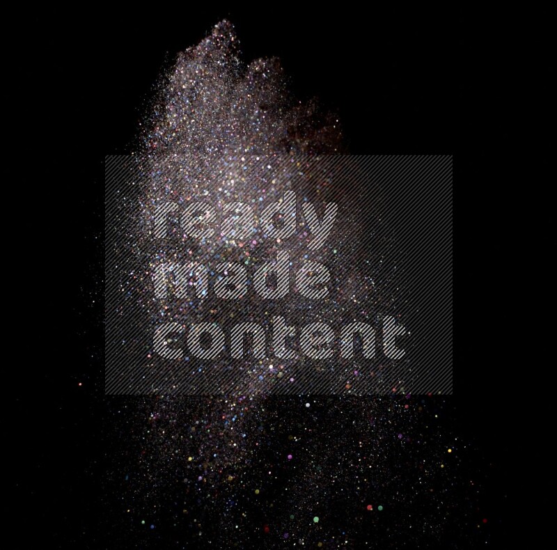 Multicolored glitter powder isolated on black background