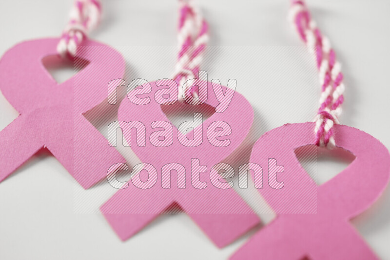 Cancer awareness signs on white background