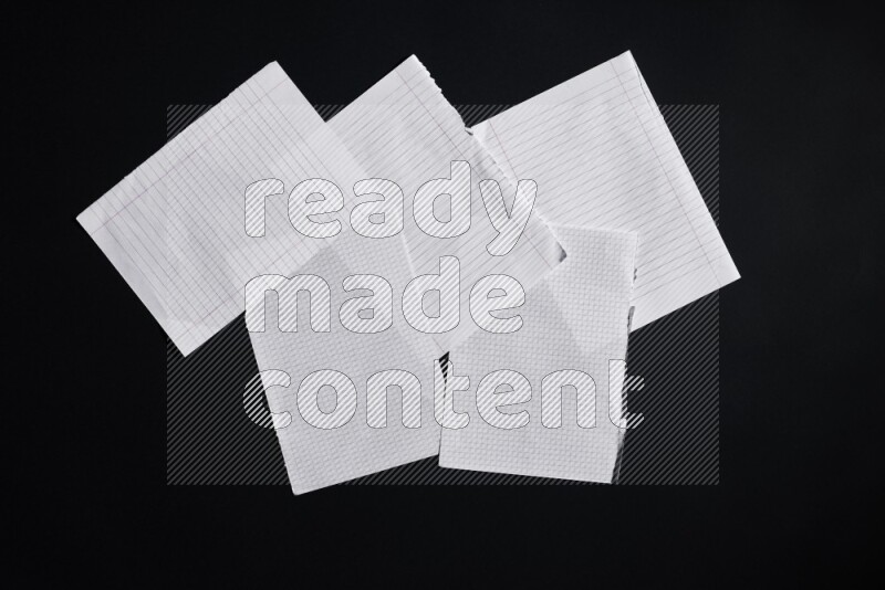 Notebook sheet on black background