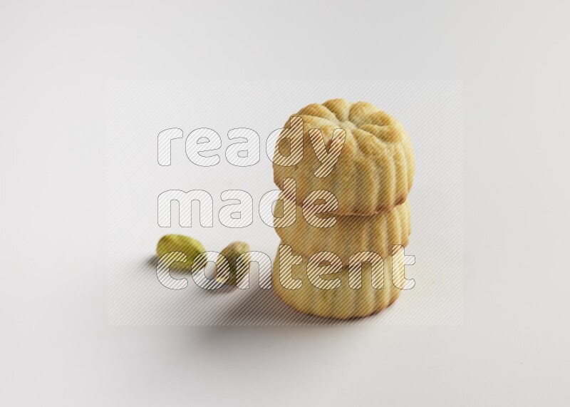 Three Pieces of Maamoul direct on white background