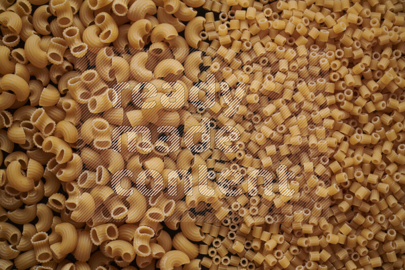 2 types of pasta filling the frame