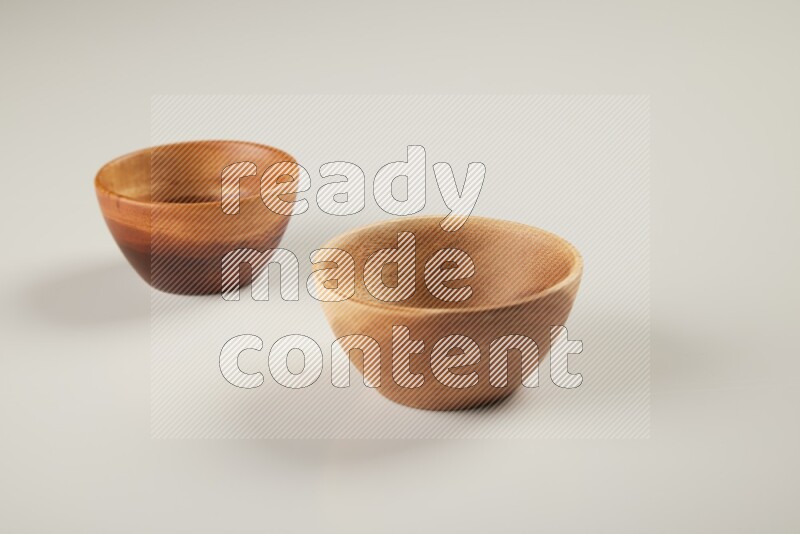 Wooden bowl on white background