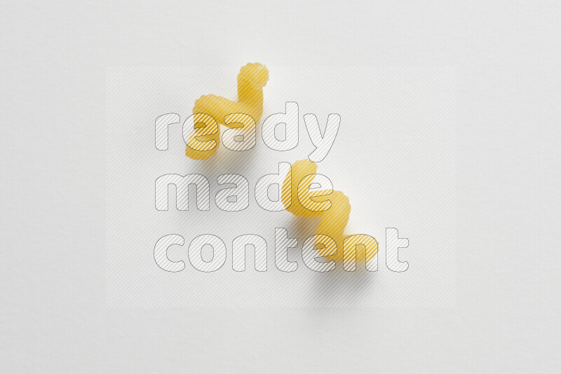 Twist pasta on white background