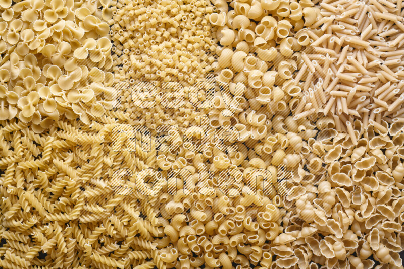 7 types of pasta filling the frame