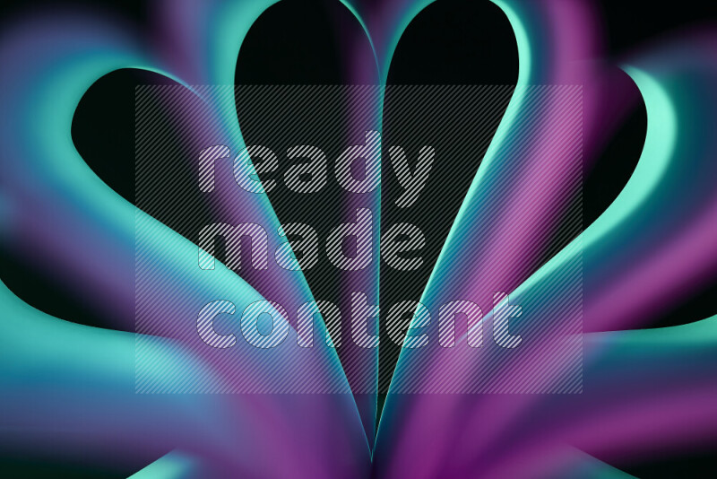 فن تجريدي يعرض منحنيات وتدرجات اللون الأزرق والأرجواني مكونه بضوء ملون