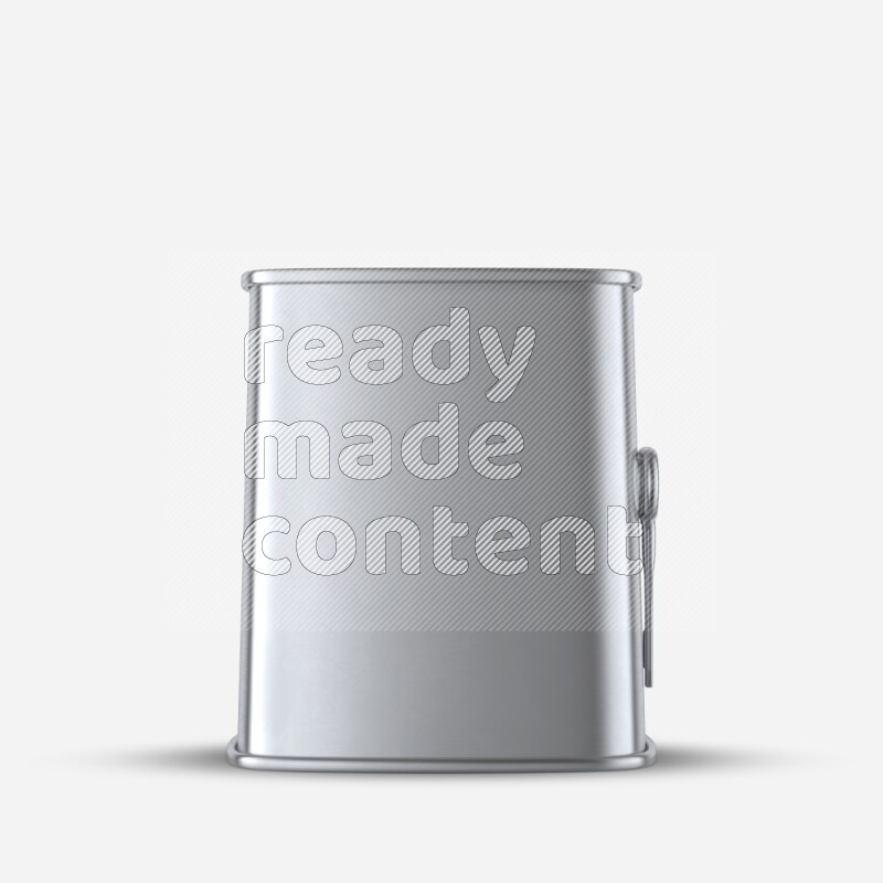 Glossy metallic tin can mockup with pull tab isolated on white background 3d rendering