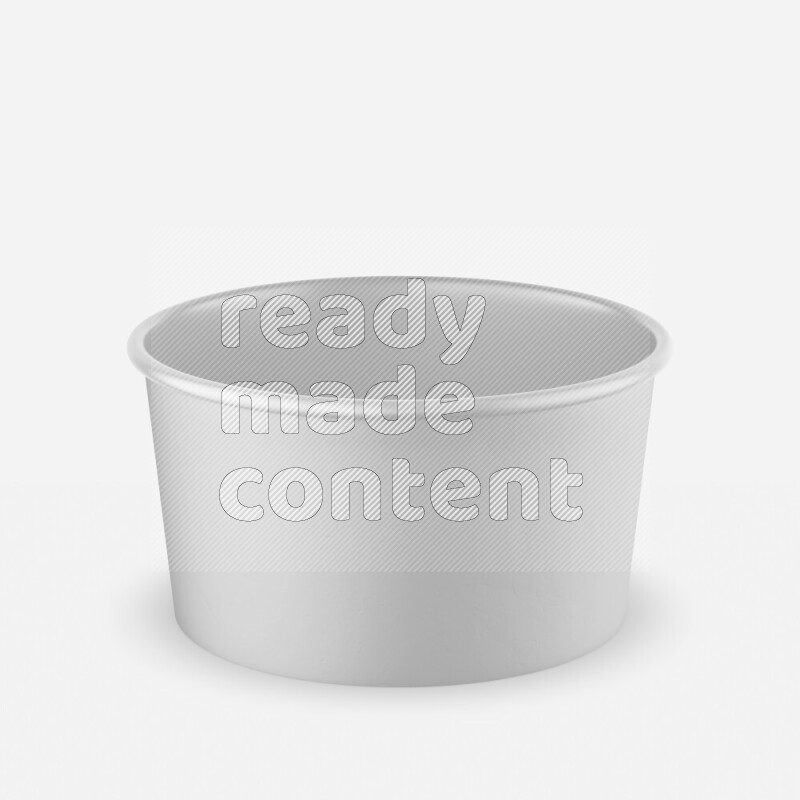 Empty white rough ice cream paper cup mockup isolated on white background 3d rendering