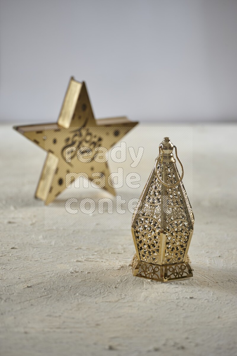 A star lantern with classic lantern on textured white background