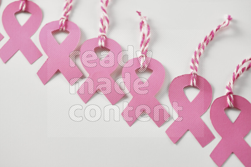 Cancer awareness signs on white background