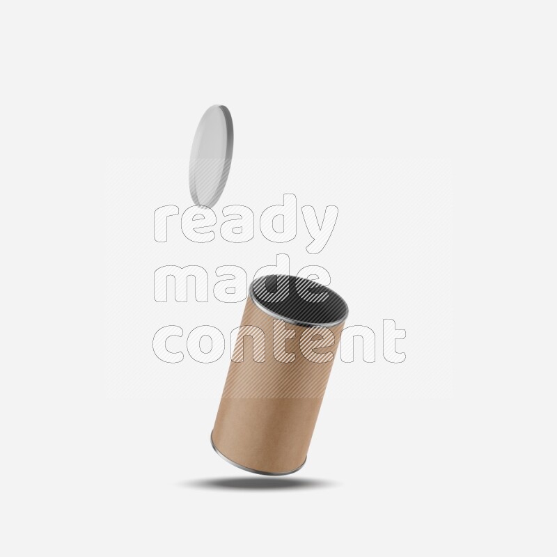 Kraft paper tube mockup with plastic cap isolated on white background 3d rendering
