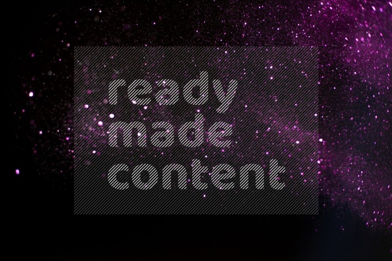 Pink glitter powder isolated on black background