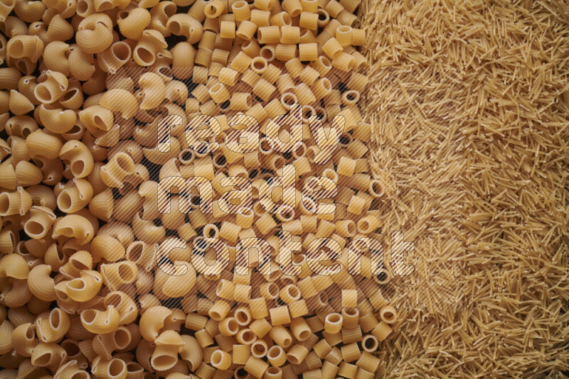 3 types of pasta filling the frame