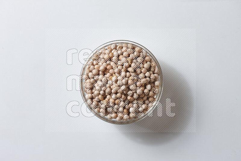 Chickpeas on white background