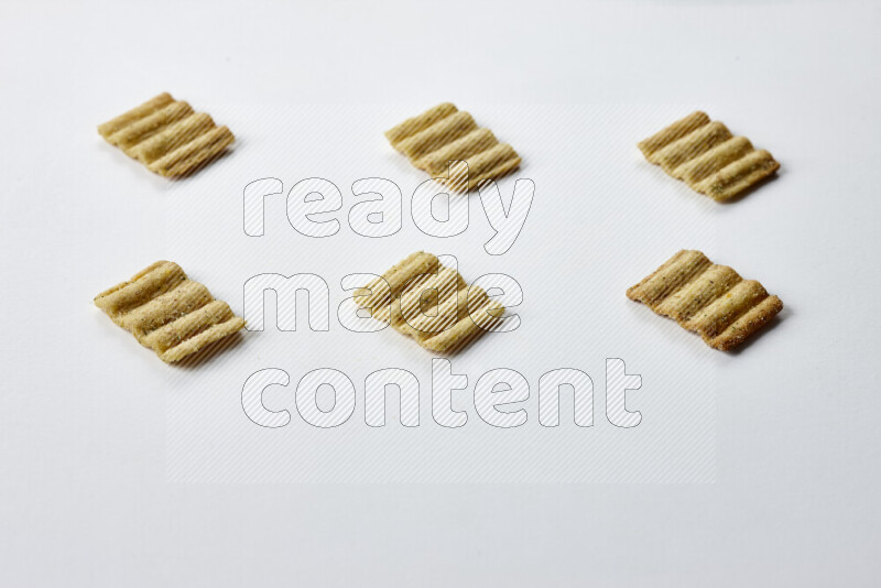 Crackers snacks on white background
