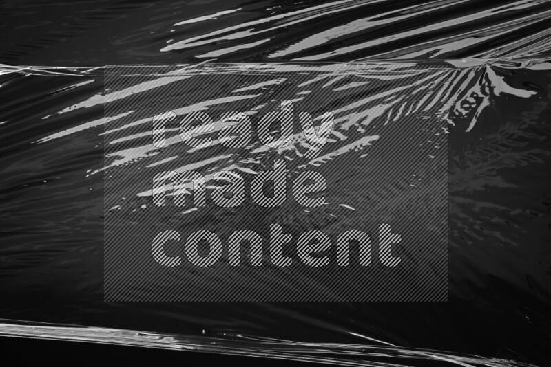 Plastic wrap texture on black background
