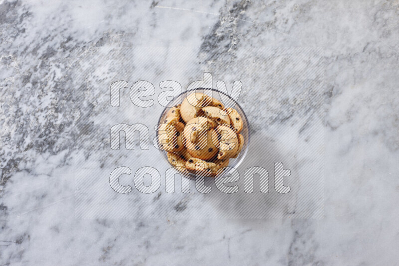 Cookies on grey marble background