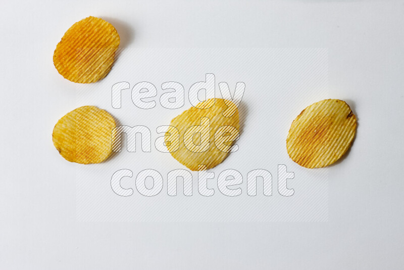 Chips snacks on white background