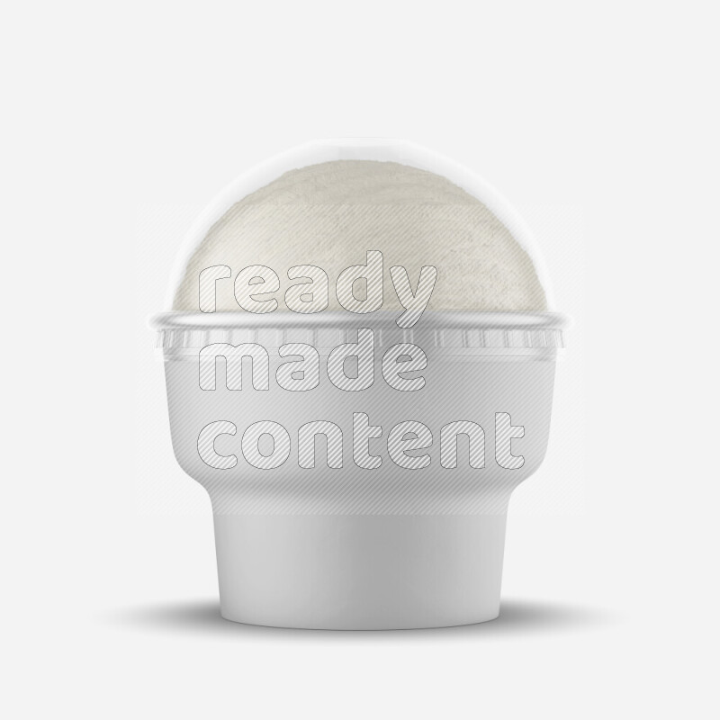 Ice cream in a white rough paper cup mockup isolated on white background 3d rendering