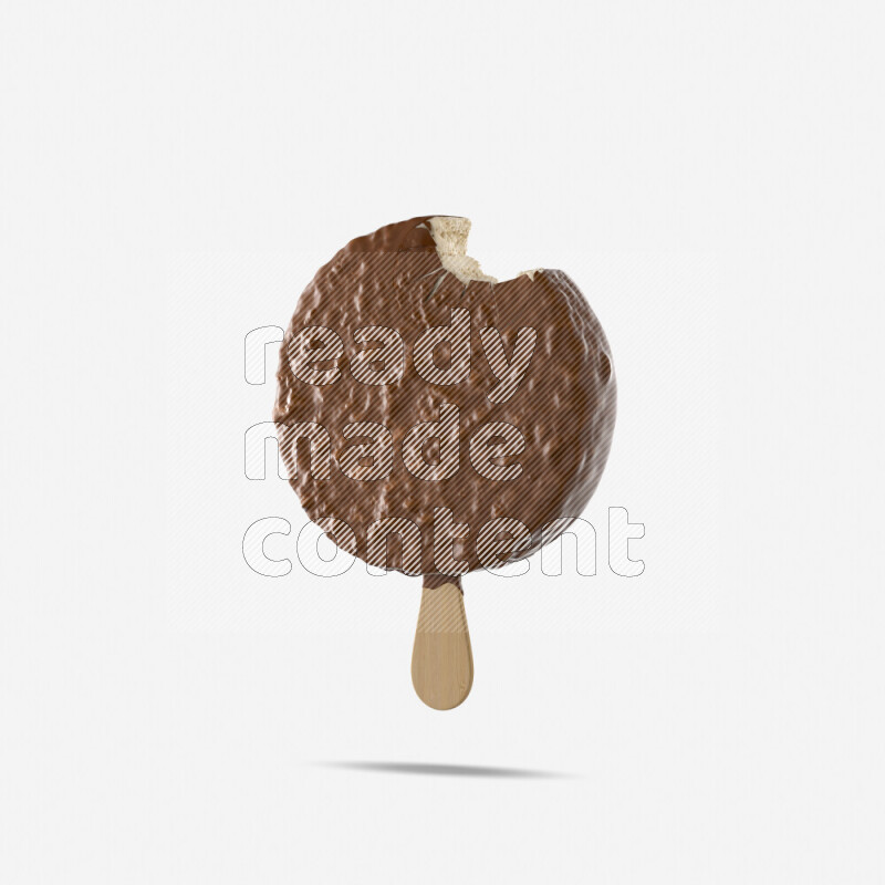 Chocolate ice cream stick mockup isolated on white background 3d rendering