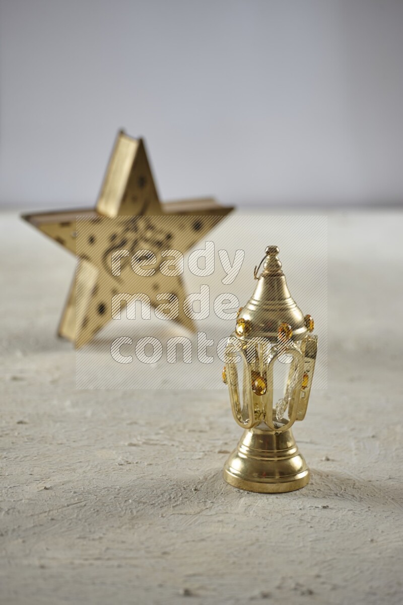 A star lantern with classic lantern on textured white background