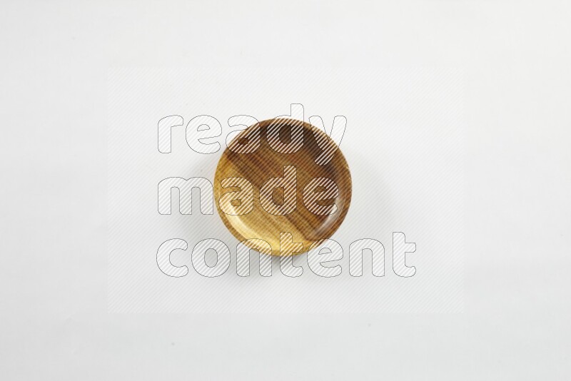 A wooden bowl on white background