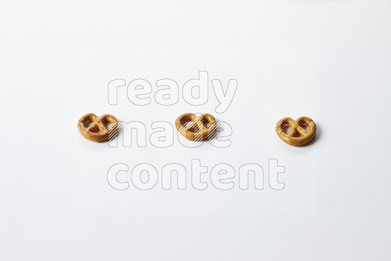 Pretzels snacks on white background