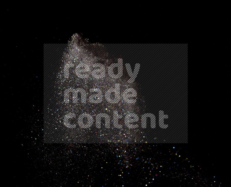 Multicolored glitter powder isolated on black background