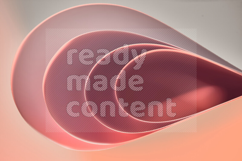 An abstract art of paper folded into smooth curves in red gradients