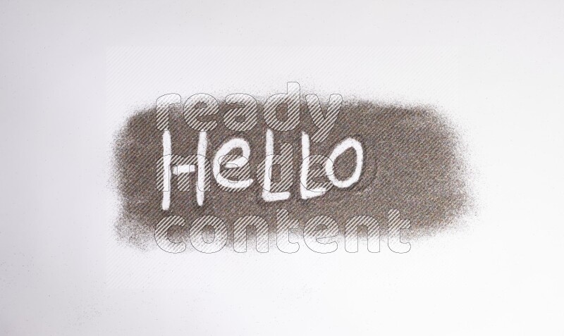 A word written with glitter on white background