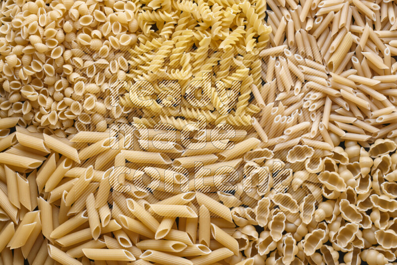 5 types of pasta filling the frame