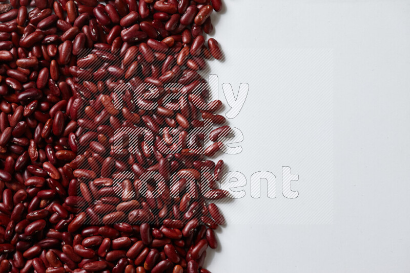 Red kidney beans on white background