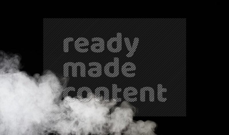 irregular white smoke on black background.