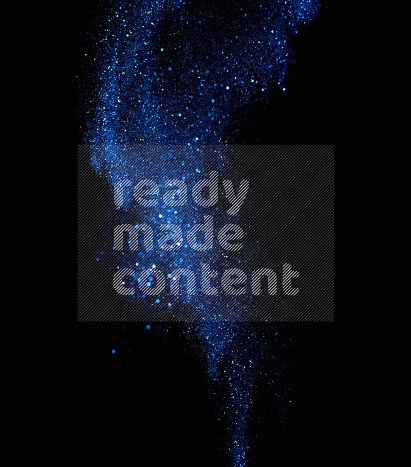 Blue glitter powder isolated on black background