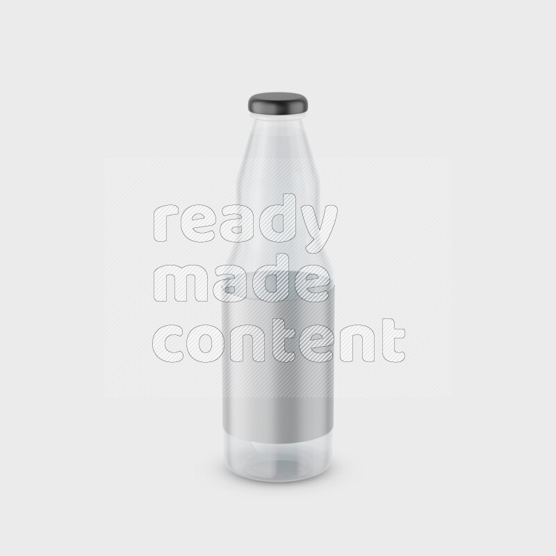 Plastic bottle mockup with black cap and a label isolated on white background 3d rendering