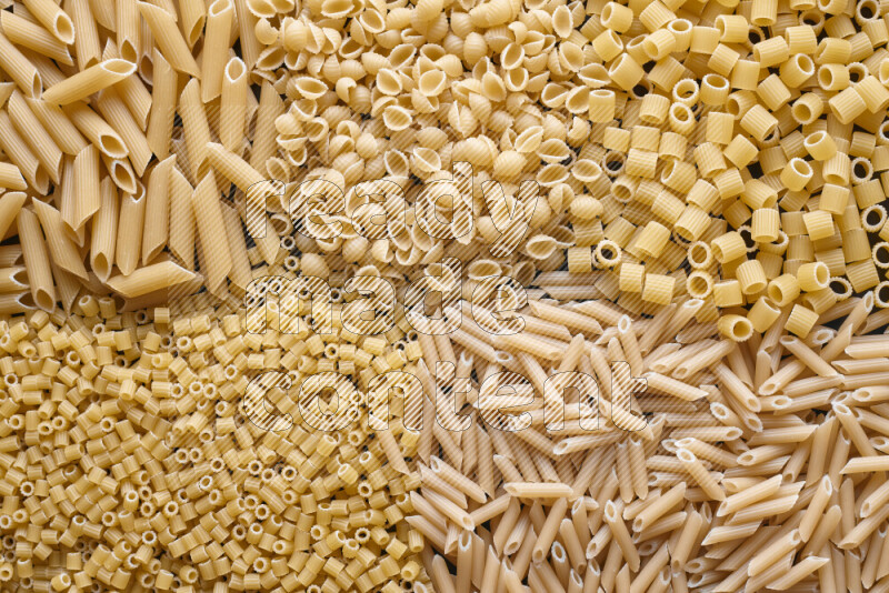 5 types of pasta filling the frame