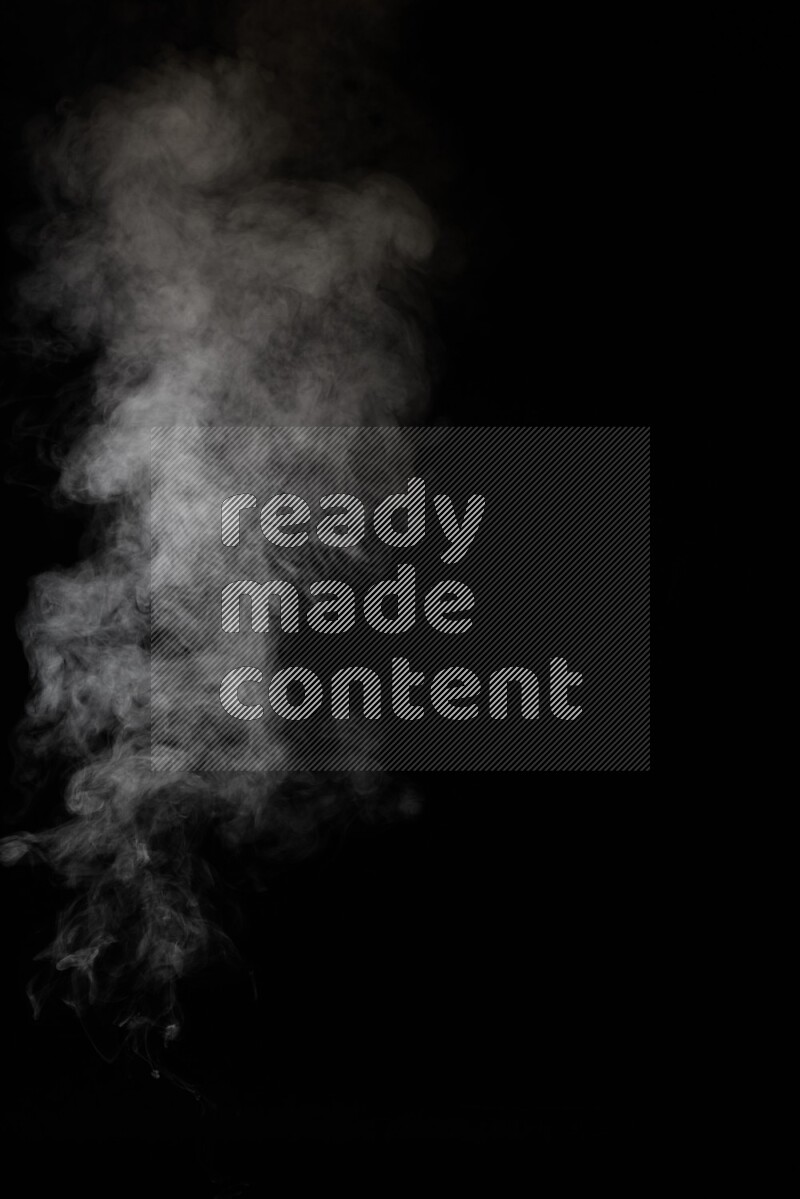 irregular white smoke on black background.