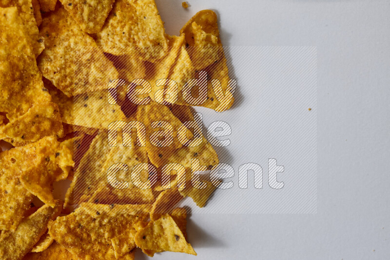 Nachos snacks on white background