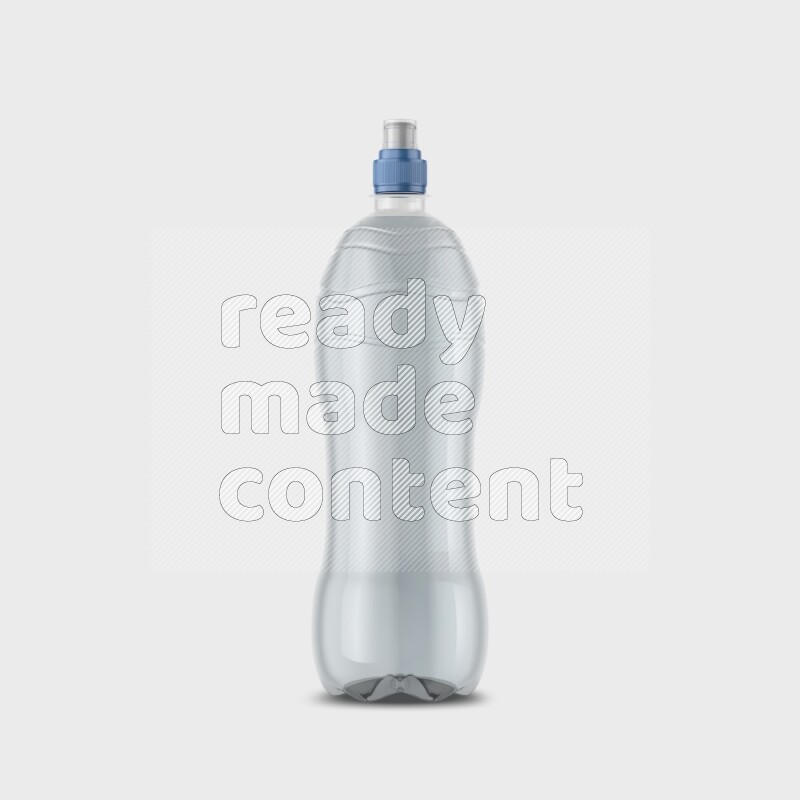 Plastic bottle mockup with push pull cap and no label isolated on white background 3d rendering