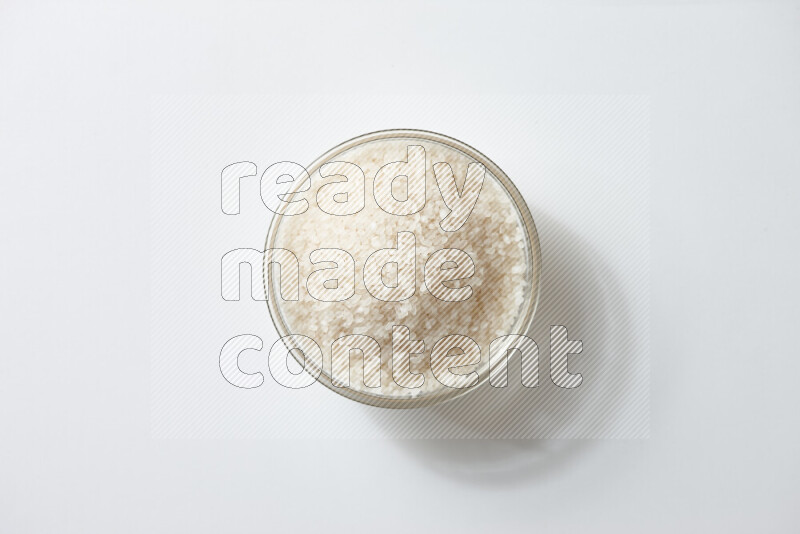 White rice on white background