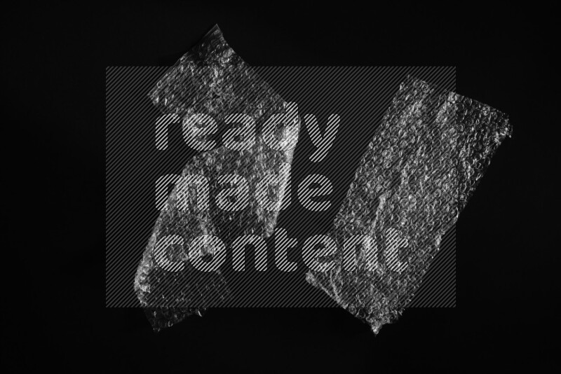 Bubble wrap texture on black background