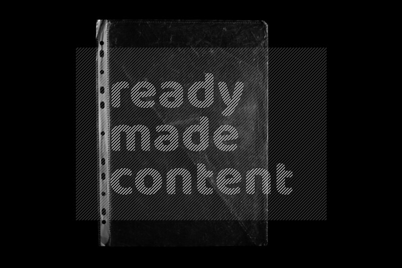 Transparent plastic textures on black background